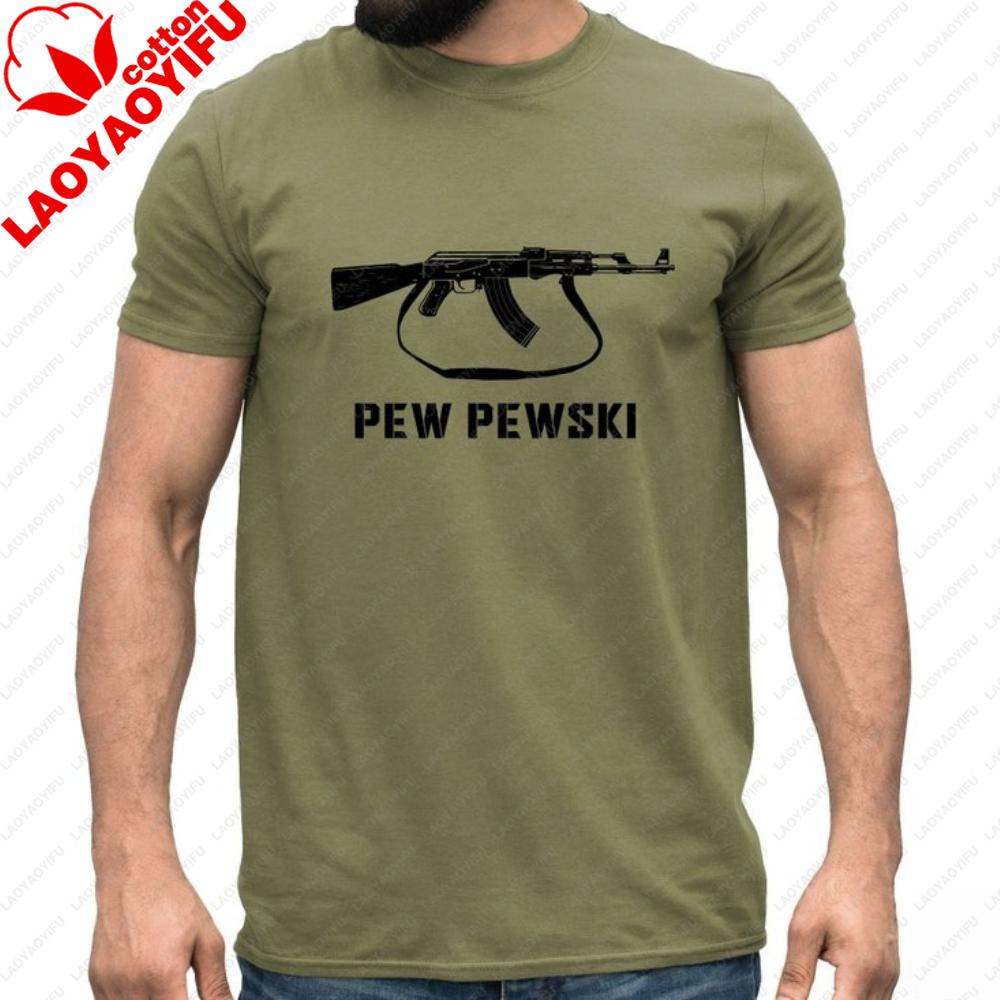 Pew Pewski Tshirt Funny Russian Unisex Shirt Simple Daily Life Casual Unisexs Cotton Streetwear Unique Printed Fashion Tee Tops