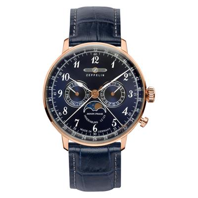 Повседневные часы LZ129 Hindenburg Moon Phase Navy 7038-3 мужские [Товар]