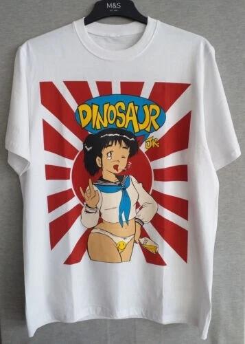 Men's and Women's T-shirts Dinosaur Jr Frank Kozik Anime White Short Sleeve Unisex T-shirt Reprint