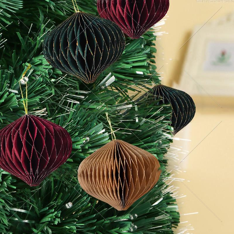 New Christmas Tree Ball Hanging Ornament Mini Paper Honeycomb Ball Pendants Home Christmas Decorations New Year Gift 2025