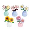 Huiqibao Moc Flower With Vase Model Building Block Diy Eternal Bouquet Home Desk Desk Plant Decor Brick Girl Gift Children Toy
