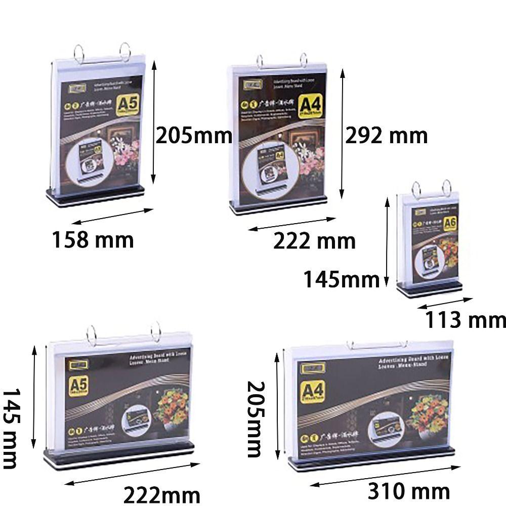 Waterproof Table Menu Stand A4 A5 A6 Flip Menu Stand Clear Paper Menu Display Stand  Dining-table