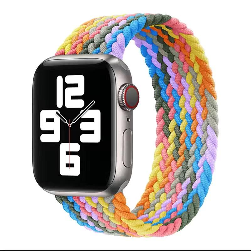 Плетеная петля Solo для Apple Watch Band 44 мм, 40 мм, 45 мм, 41 мм, 49 мм, 42 мм, 38 мм, эластичный браслет IWatch Series 7, 3 SE, 6, 8, ультра-ремешок для ремешка для наручных часов