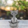 Причудливая серая фигурка кота Будды, медитация, йога, коллекционный декор «Счастливый кот»
