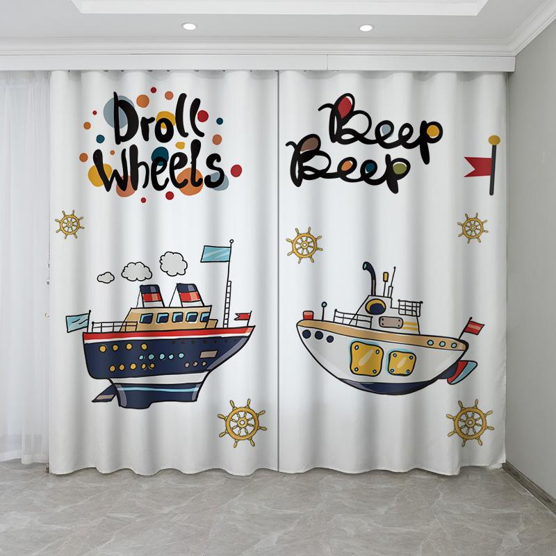 Мультяшные автомобильные самолеты, грузовики, девушки, дети, занавески на окна для детской спальни, гостиной, ванной комнаты, кухни, двери для дома, декор
