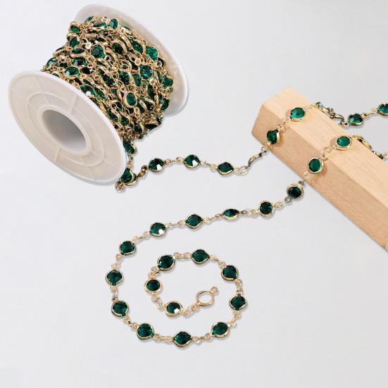 Цирконовая цепочка DIY Браслет Ожерелье Изготовление ювелирных изделий со стразами Блестящая медная цепочка для рукоделия