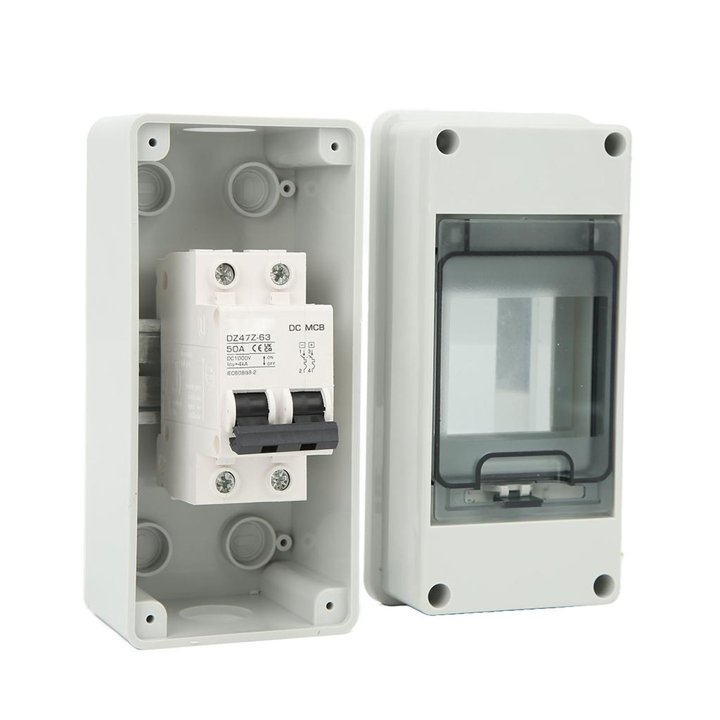 DC Miniature Circuit Breaker 2P 50A 1000V Disconnecting Switch IP65 Waterproof for Solar PV System