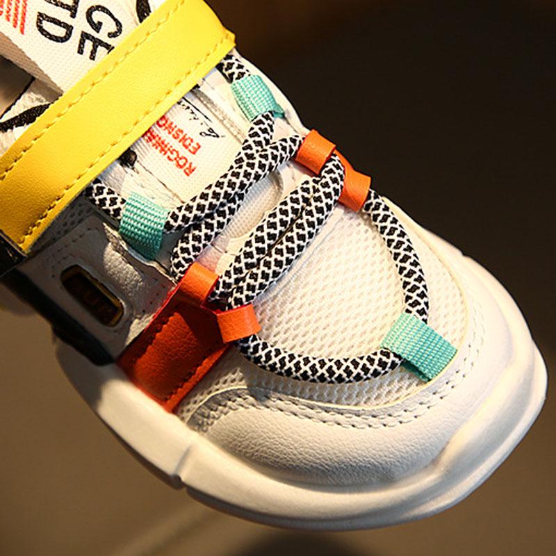 Весна, лето, осень, новые модные сетчатые дышащие спортивные кроссовки для отдыха для девочек, обувь для мальчиков, брендовая детская обувь