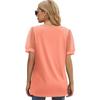GMXIA Summer Women's T-shirt Solid Color V-neck Simple Mesh Puffed Sleeves
