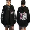 Attack On Titan Hooded Zip-Up Sweatshirt Unisex Casual Oversized Long Sleeve Pullover 2025