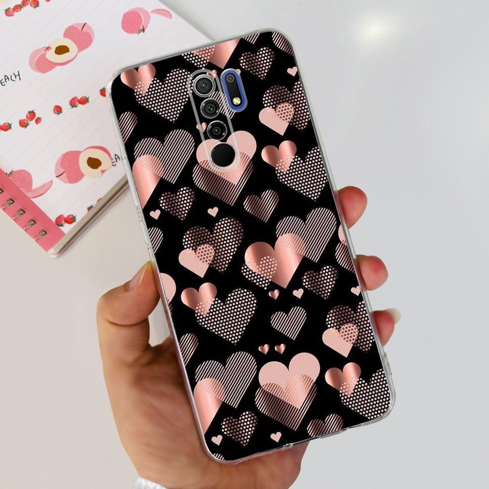 New For Xiaomi Redmi 9 Case Cute Cat Luxury Flower TPU Soft Silicone Clear Cover For Xiaomi Redmi 9 9A 9a 6.53"Bumper Phone Case