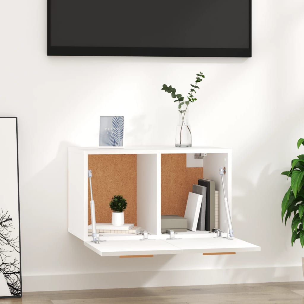 Wall Mounted Cabinet White 60 x 36.5 x 35 cm Engineered Wood