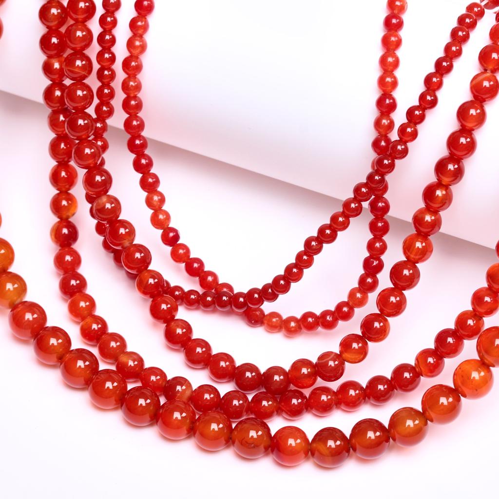 Creative Red Carnelian Agate Natural Stone For Jewelry Making Beads 40/30/20Pcs DIY Round Loose Beads Bracelets 4/6/8mm