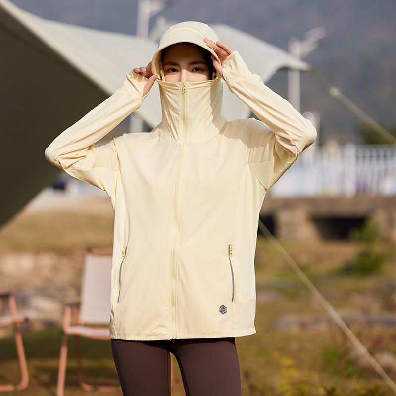 Одежда от солнца из ледяного шелка Женская одежда из оригинальной пряжи 'облако' С ощущением льда UPF50+ одежда от солнца Защита от УФ-лучей Съемный козырек Одежда для кожи