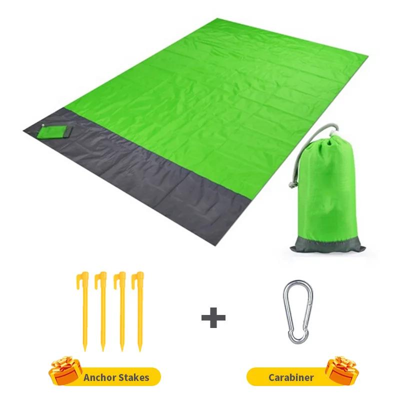 Waterproof Pocket Beach Mat 2X1.4M Sandproof Beach Blanket  Portable Lightweight Picnic Blanket Camping Mat for Travel Hiking Sp
