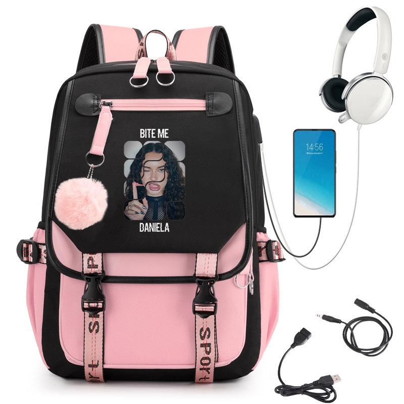 KATSEYE K-Pop Girl Group Print Backpack Large Capacity School Student Bookbag Water-Resistant Travel Daypack 60123-8