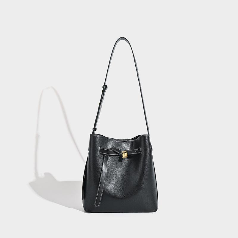 Niche Design Осень и зима Маленькая кожаная сумка Сумка через плечо Сумка-ведро Модная женская сумка Большая вместимость