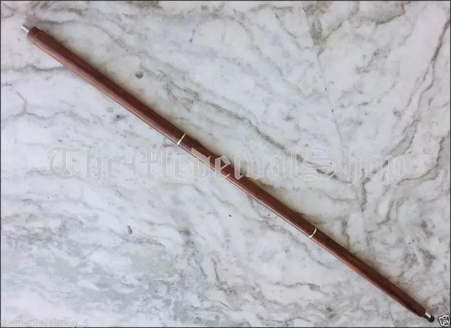 Antique Style Victorian Brass Handle Cane Wooden Walking Stick Vintage Gift Men