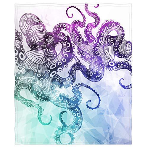 Cartoon Octopus Flannel Blanket Living Room Bedroom Decorative Blanket Lunch Break Blanket Blanket