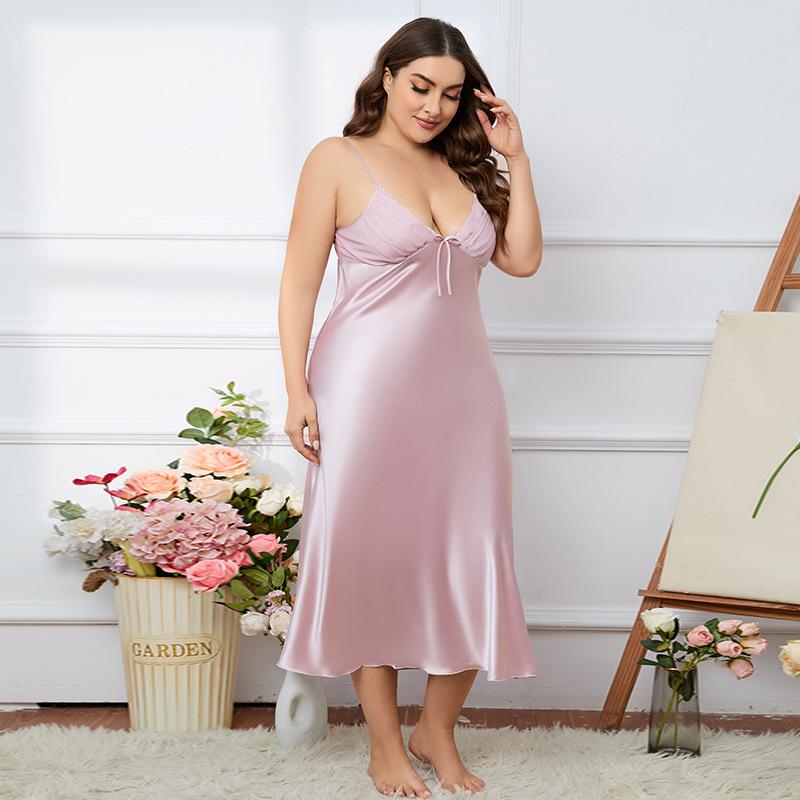 Women's Plus Size Summer Strap Fashion Long Pajamas