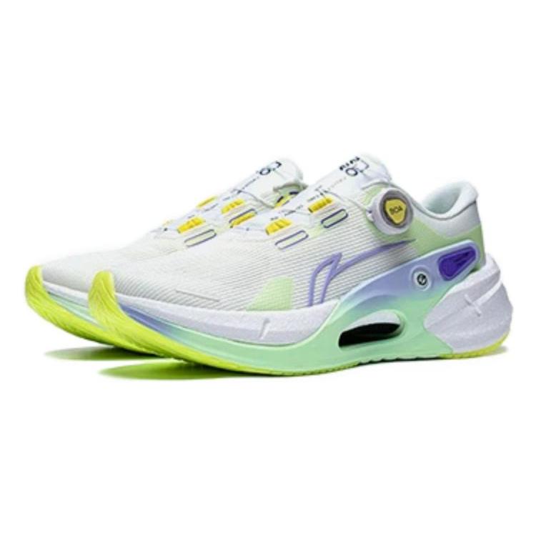 Li Ning Furious Rider 7.0 PRO Амортизация Нескользящая Отскок Низкие Кроссовки для Бега Мужские Бело-Зеленые ARZT001-6