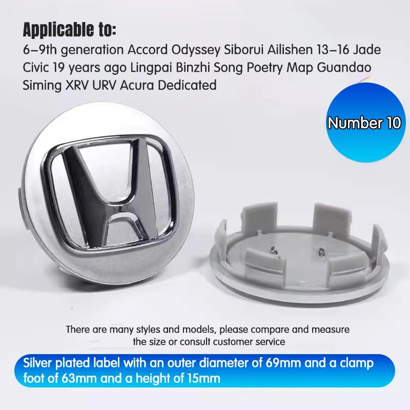 4Pcs 69mm 62mm 58mm Car Wheel Center Hub Cap Caps Emblem Logo classic style For Honda Civic Accord Fit CRV Jazz Odyssey Prelude