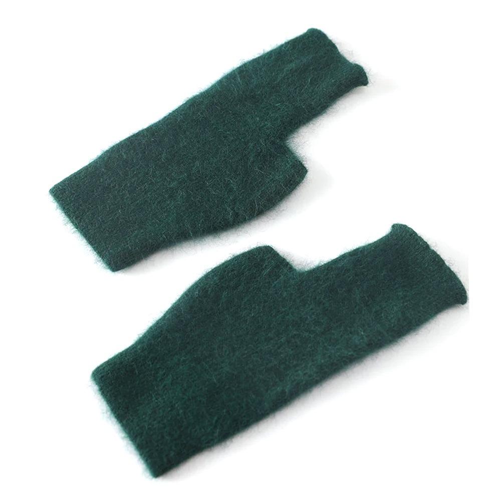 Wool Mink Cashmere Gloves Fingerless Wrist Gloves Protable Knitted Wool Glove  Autumn