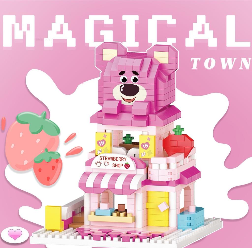 Cartoon Anime Blocks Kuromi My Melody Cinnamoroll Mouse Building Blocks Doll Toy Kids Birthday Gift