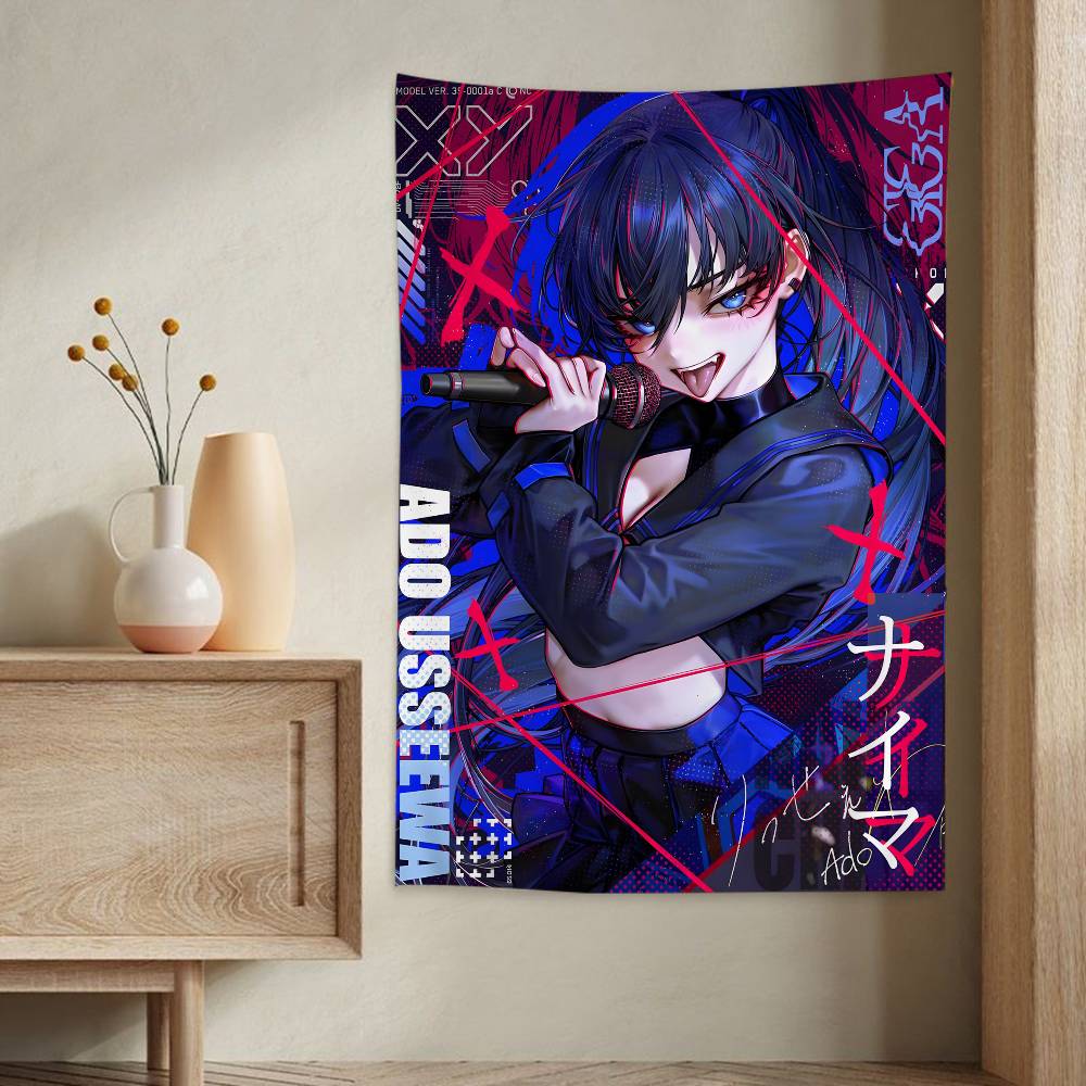 Singer AAdo Anime Tapestry Hippie Flower Wall Carpets Dorm Decor Cheap Hippie Wall Hanging