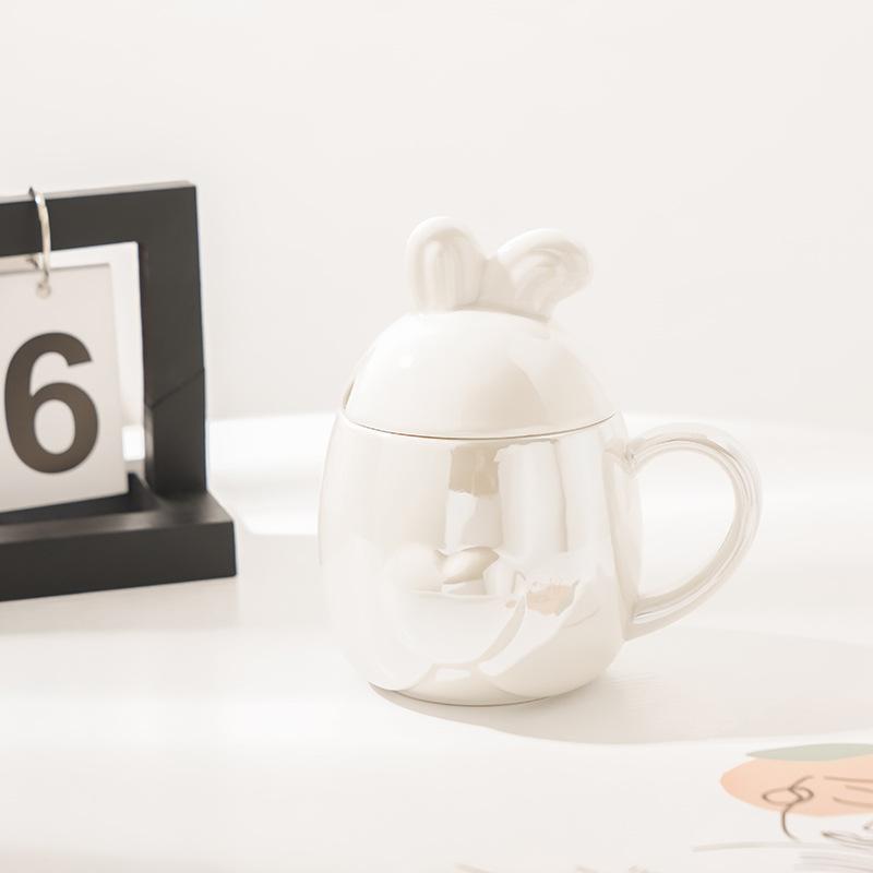 Керамическая кружка Сувенир с кроликом Чашка для воды Дизайн с градиентом фиолетового цвета Милая Креативная и Персонализированная женская кружка Подарок на фестиваль
