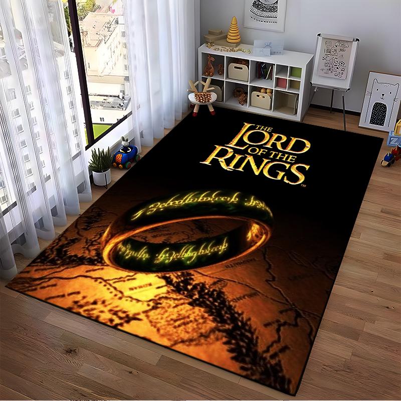 The Lord of the Rings Golden Ring Design Non-slip rug suitable for living room and bedroom sofas
