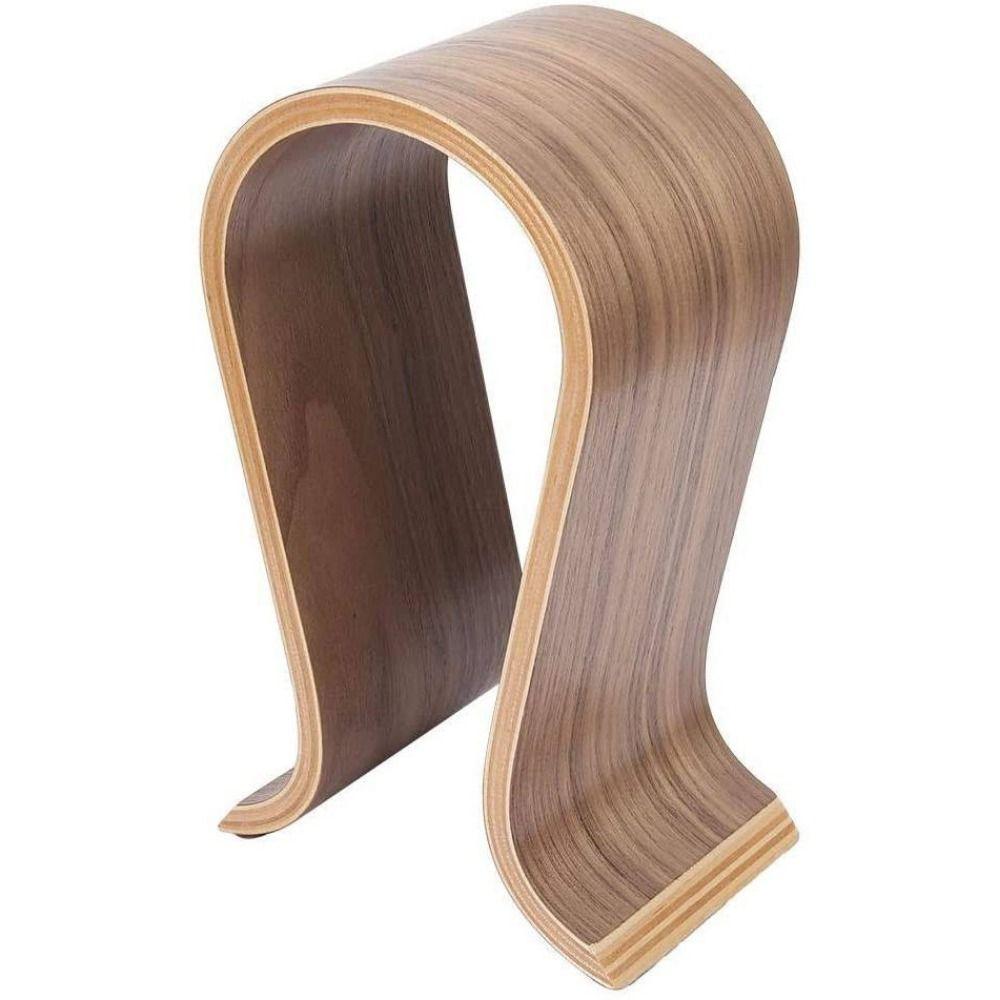 U Shape Headphone Stand Solid Walnut Headset Display Shelf Headset earrestors On-Ear Headphones