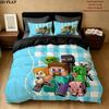 Minecraft Pattern Bedding Quilt Set  Home Decoration  Gift (1 * duvet cover + 2 * pillowcase  without core)