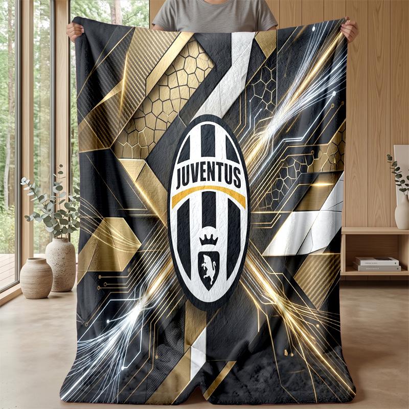 Juventus FC Theme blanket Soft Flannel Blanket Plush Throw Blanket Cozy Sofa Bed Blanket for Home Decor