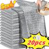 20/1pcs Magic Cleaning Cloth Thickened Double -sided Metal Silver Wire Rags Kitchen Dish Pot Washdishing Cloths Towel Clean Tools