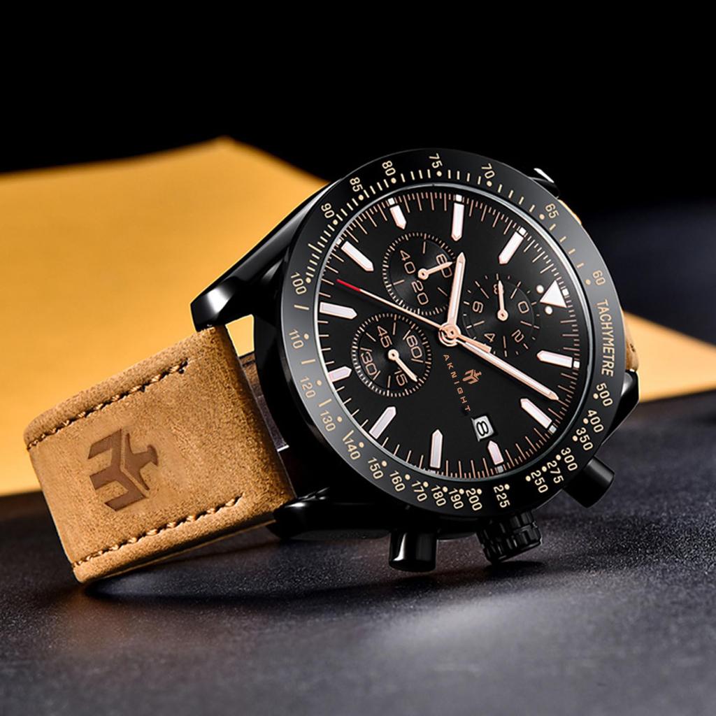 Часы BENYAR AKNIGHT, стильные часы, светящийся хронограф, фиксированный безель, аналоговый календарь, наручные часы, водонепроницаемые, японские кварцевые часы со стальным ремешком