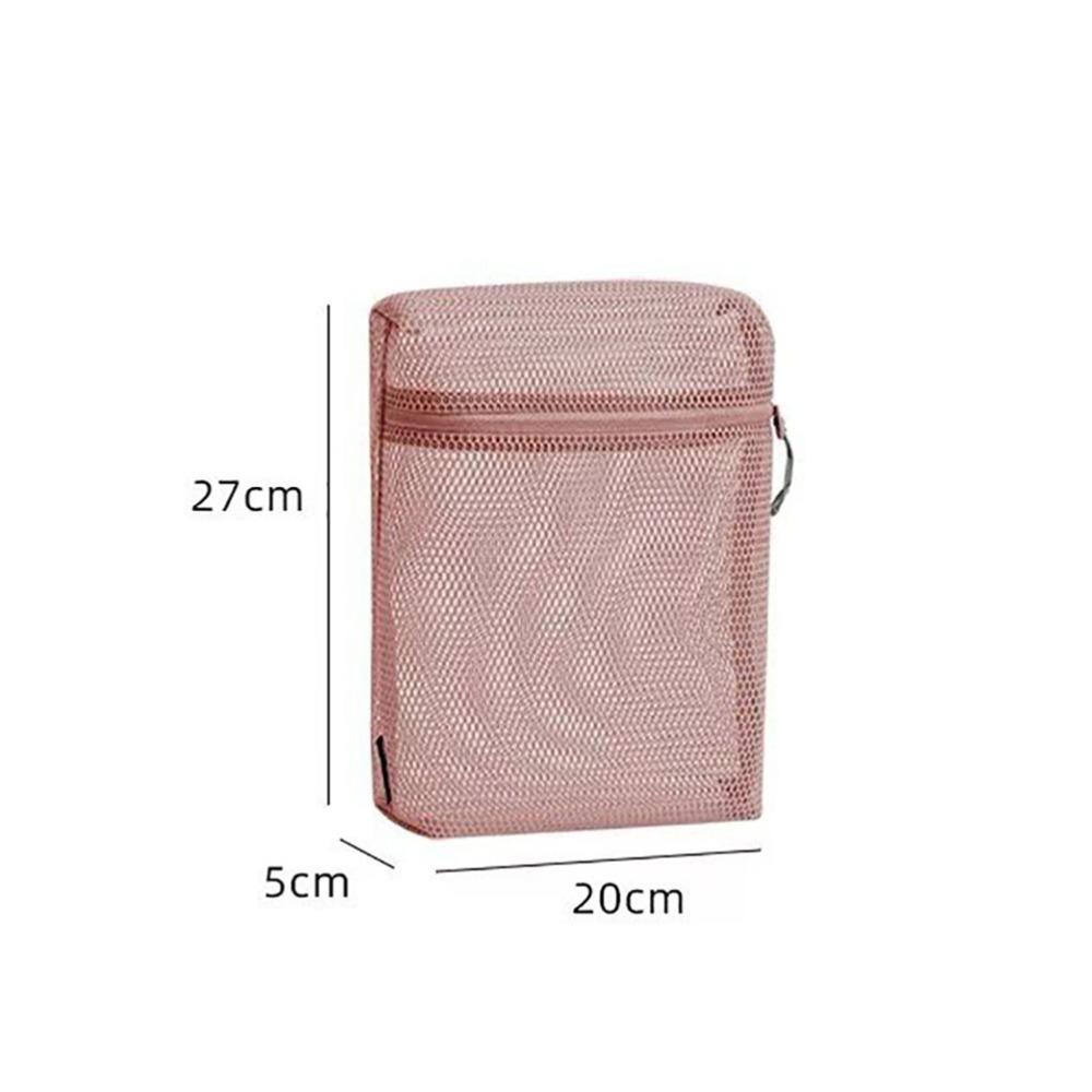 Casual Nylon Storage Pouch With Zipper Mesh Cosmetic Bag Hand-held Multipurpose Mesh Pouch Women