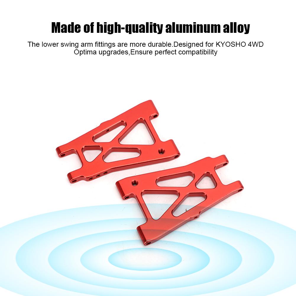 2PCS Aluminum Alloy Rear Lower Swing Arm Fit for 4 Optima 1Celsius10 RC Off Road Vehicle(Blue )