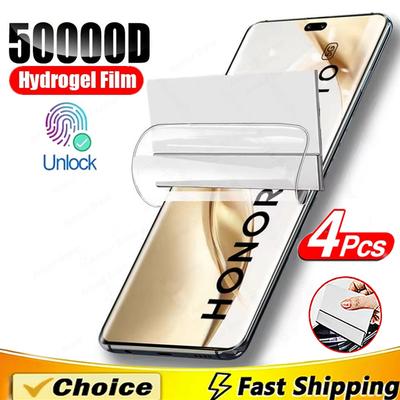 4 шт. Мягкая гидрогелевая пленка для Honor 200 Pro 300 400 Ultra 100 90 80 70 60 50 SE 30 20 Lite Pro Не стекло Защитная пленка для экрана