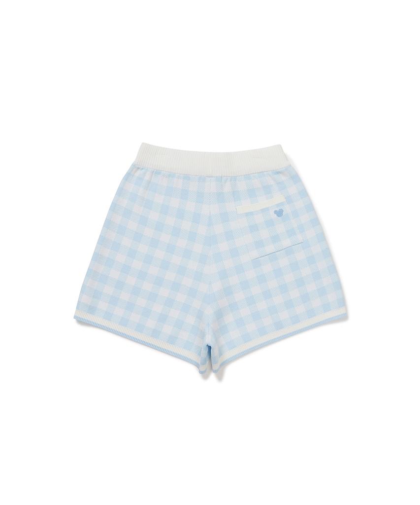 CLOVE [26Sm Clove] Gingham Check Knit Shorts (Light Blue)
