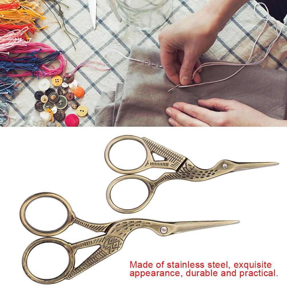 Stainless Steel Cutting Crane Sewing Scissors, Retro Bronze, with Two Sizes,   and Practical
