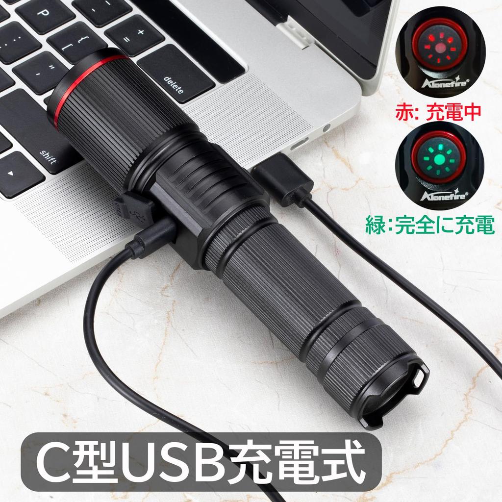 Многофункциональный фонарик Alonefire SV96 с и Синим 4 светодиодами в стробоскопе Зарядка Литиевый для Ночного и Аварийного Использования Красный, Белый, Зеленый, Огни,