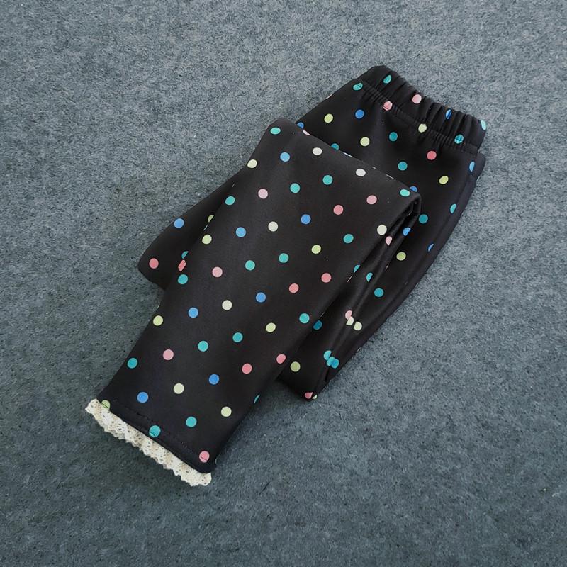 Леггинсы для девочек, красочные леггинсы с героями мультфильмов, бархатные брюки для девочек, кружевные теплые брюки для подростков