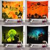 Halloween Horror Pumpkin Witch Bat Print Tapestry Ceiling Home Living Room Bedroom Wall Decoration Tapestry 230x180cm