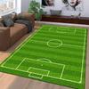 Soccer Field Pattern Carpet for Bedroom, Green Area Rug Design Suitable for use as an anti-slip for living room bedroom sofas