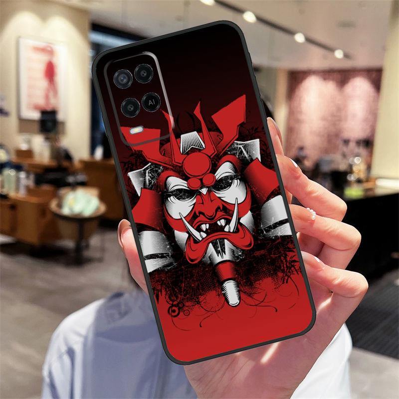 Чехол-маска самурая, шлем воина для Oppo A17 A77 A80 A40 A60 A98 A78 A18 A38 A58 A16 A76 A96 A74 A94 A54 A57S A15