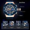 Men's Waterproof Luminous Calendar Chronograph Six Pin Silicone Strap Quartz Business Sports Watch