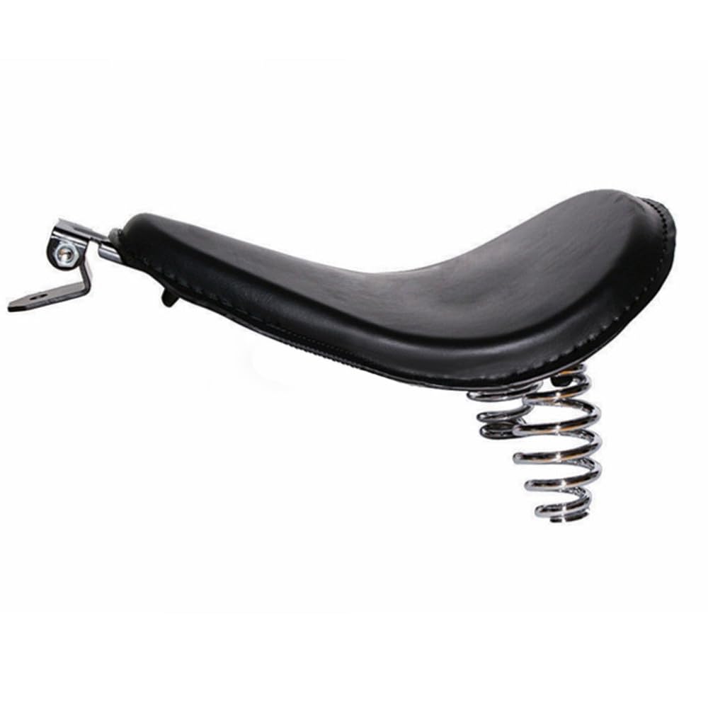Black Single Saddle Spring Solo Seat for Harley and Universal Chopper, Dragster, Virago, Desperado, XV250, XV400. Replacement.