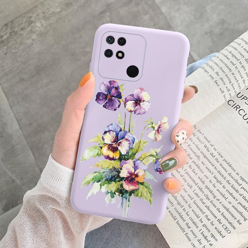 For Redmi 10C 10 C 10A Cover Funda Vintage Flowers Leaves Protective Cover Soft Capa For Xiaomi Redmi 10C 13C 14C Bumper Case