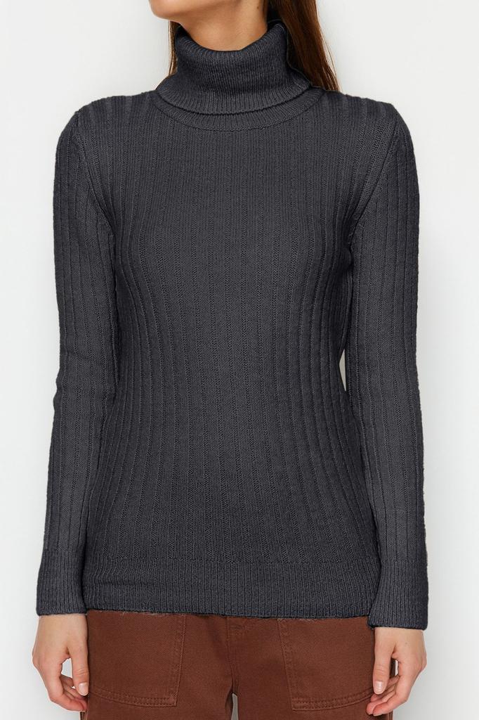 Women's Fashion Stylish Sweater Stone Soft Textured Basic Knitwear Sweater